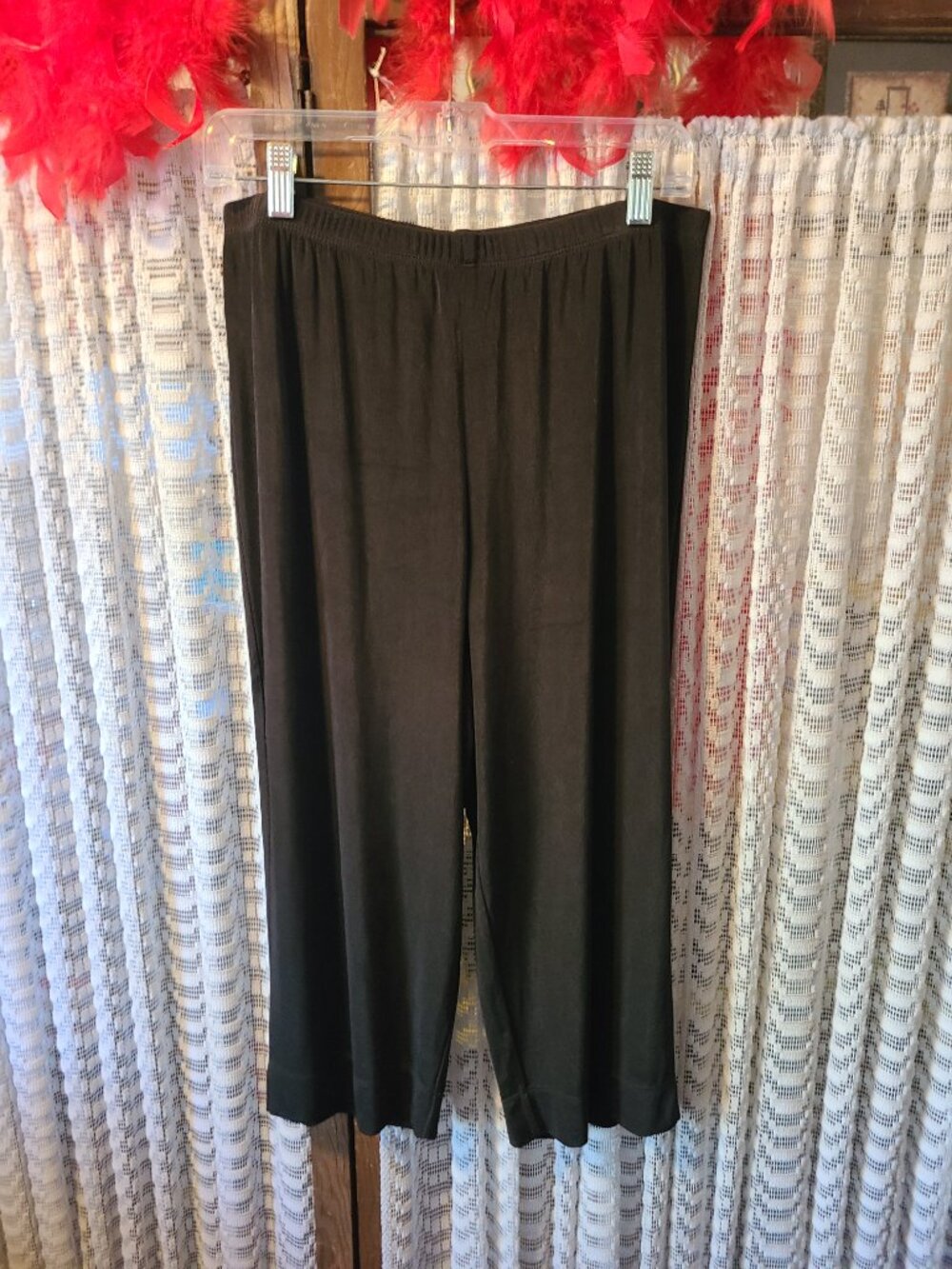 Chico's Travelers High Waist Capri Crop Dark Brown SZ 3 or XL Stretch